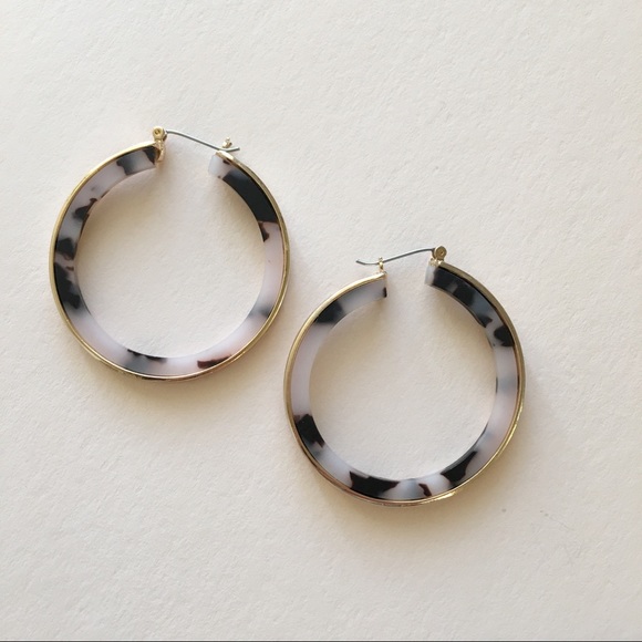 *Last pair/flawed* JACKIE O Hoops - BLUSH/BLACK - Picture 2 of 4
